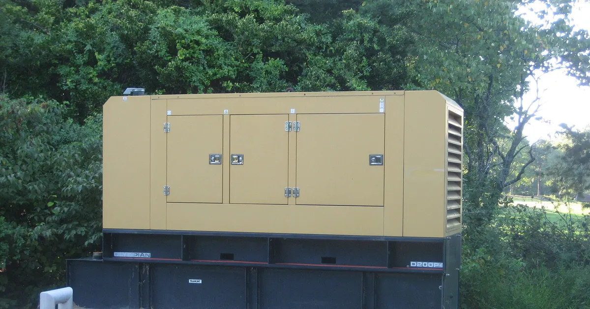 屋外に設置された非常用ディーゼル発電機設備(イメージ)